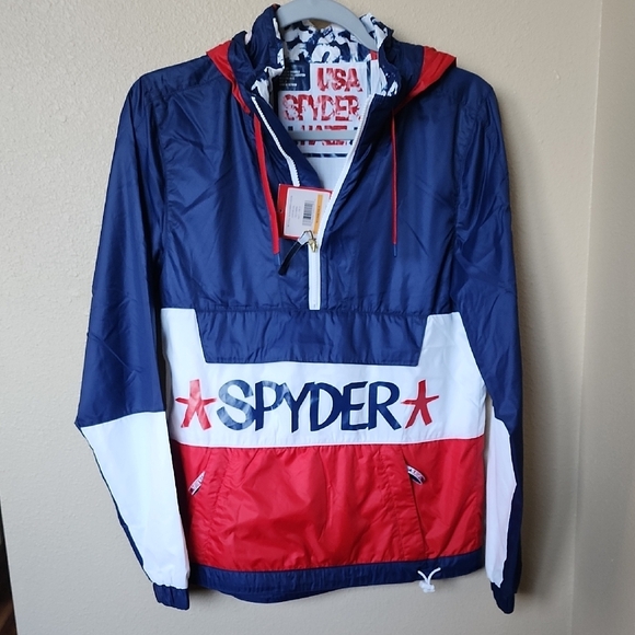 Spyder USA Windbreaker Jacket - Red, White, Blue - Picture 1 of 3